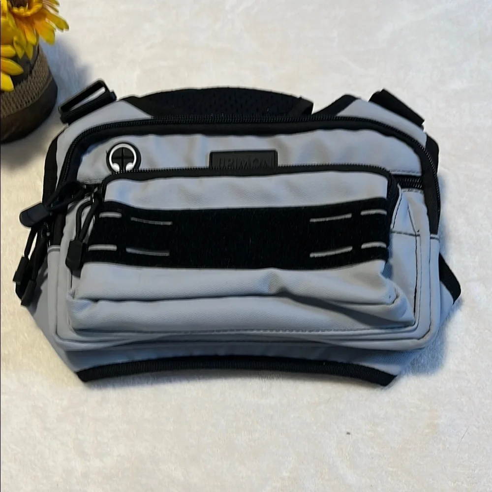 Jipimon Gray and Black Messenger Bag with Functional Design